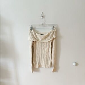 Express off the shoulder ivory sweater